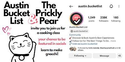 Hauptbild für AUSTIN BUCKET LIST & THE PRICKLY PEAR COOKING CLASS SPECIAL EVENT, JOIN US!