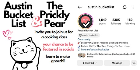 AUSTIN BUCKET LIST & THE PRICKLY PEAR COOKING CLASS SPECIAL EVENT, JOIN US!