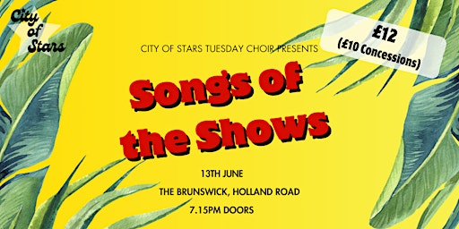 Imagem principal do evento Tuesday Choir presents...Songs of the Shows