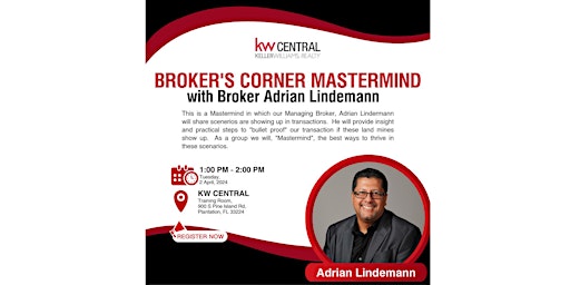 Imagen principal de Broker's Corner Mastermind with Broker Adrian Lindemann