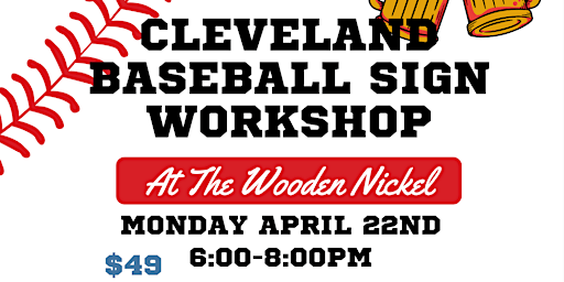 Image principale de Cleveland Baseball Sign At The Wooden Nickel