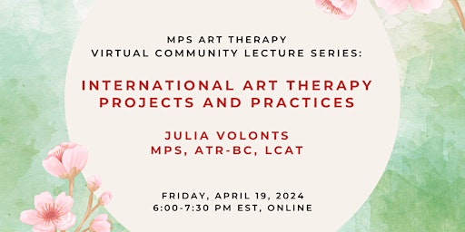Imagem principal do evento Community Lecture Series: International Art Therapy Projects and Practices