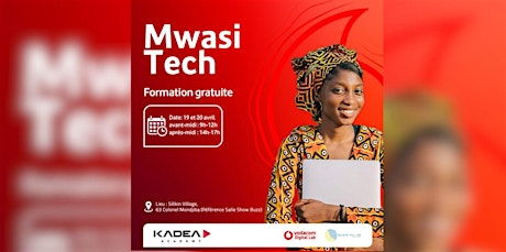 2 jours de formation gratuite Mwasi Tech Kinshasa 19 et 20 avril