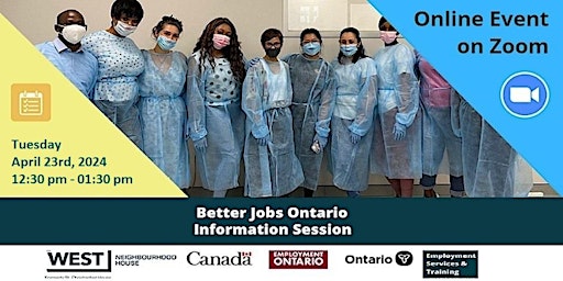 Imagen principal de Better Jobs Ontario ( second Career ) Info Session