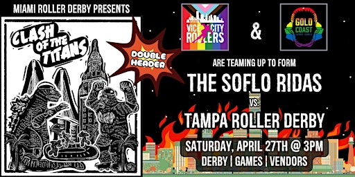 Imagem principal do evento Miami Roller Derby presents: CLASH OF THE TITANS