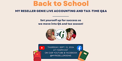 Primaire afbeelding van My Reseller Genie LIVE Tax-Time Q&A with Accountant, Courtney Dobek