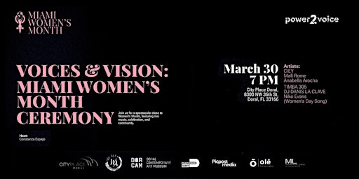 Primaire afbeelding van Voices & Vision: Miami Women's Month Ceremony