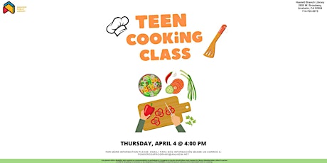 Teen Cooking Class at Ponderosa Joint-Use Branch
