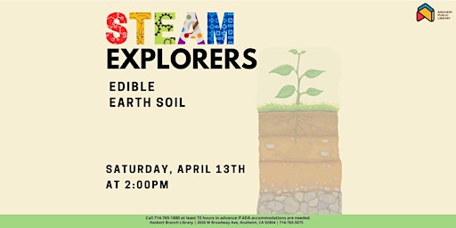 Primaire afbeelding van STEAM Explorers: Edible Earth Soil at Haskett Branch