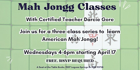 Learn Mah Jongg with a 3 class series!