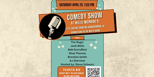 Primaire afbeelding van Saturday Night Comedy Show at Willie McBride's in Branchburg