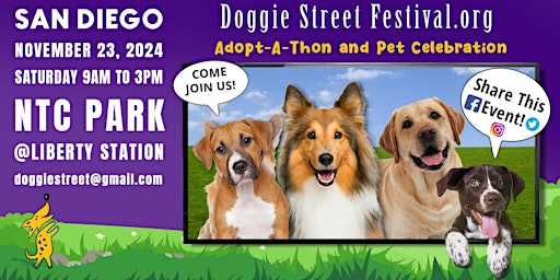 Imagem principal do evento 15th Annual Doggie Street Festival & Adopt-A-Thon San Diego