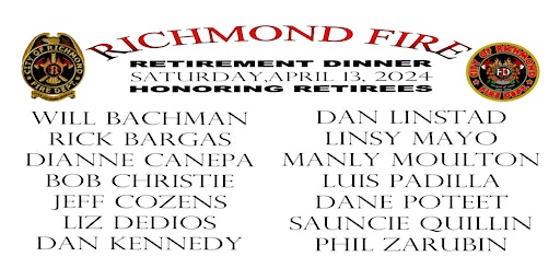 Primaire afbeelding van Richmond Fire Department Retirement Dinner