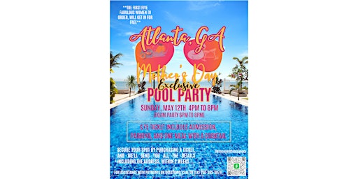 Mother's Day Pool Party **PLEASE REACH OUT DIRECTLY IF ALL TICKETS SOLD** primary image