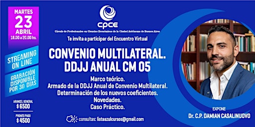 Imagen principal de CONVENIO MULTILATERAL. DDJJ ANUAL CM 05