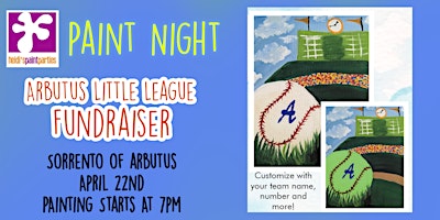 Imagem principal do evento Arbutus Little League Baseball Paint Night Fundraiser