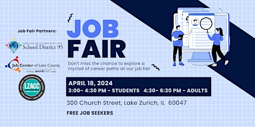 Image principale de Lake Zurich Area Job Fair 2024