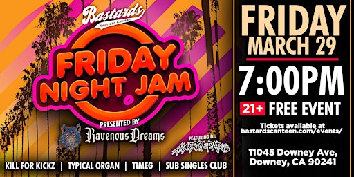 Imagem principal do evento Friday Night Jam: Presented by Ravenous Dreams