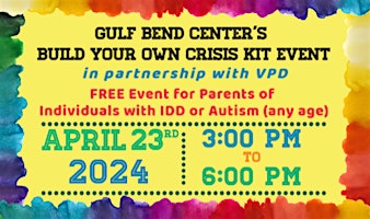 Image principale de Gulf Bend Center's Build Your Own Crisis Kit Event