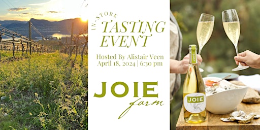 Imagem principal do evento Craft Cellars Presents JoieFarm Winery With Special Guest Alistair Veen