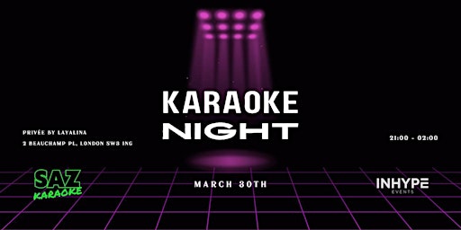 Primaire afbeelding van Karaoke Night | Saturday, 30 March