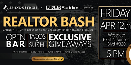 Imagem principal do evento BINSR Buddies' Realtor Bash