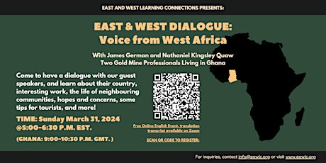 EAST & WEST DIALOCUE: Voice from West Africa