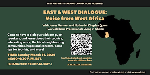 Imagem principal de EAST & WEST DIALOCUE: Voice from West Africa