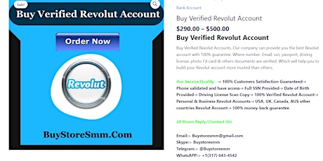 100% Verified Revolut Accounts | Buy, Sell, and Trade Safely 2024