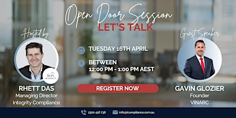 April Open Door Session with Integrity Compliance