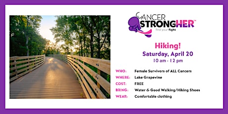 Cancer StrongHER Hiking  – April 20, 2024