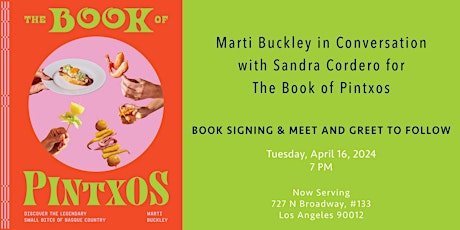 Marti Buckley in Conversation with Sandra Cordero for The Book of Pintxos