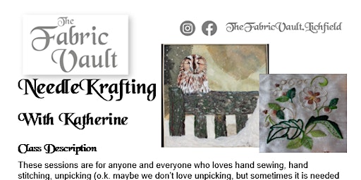 Sewing Sessions - NeedleKrafting with Katherine primary image