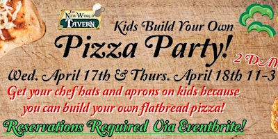 Imagen principal de Kids Build Your Own Pizza Party! - Thursday April 18th
