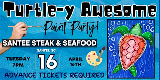 Image principale de "Turtle-y Awesome" Paint Party at Santee Steak & Seafood