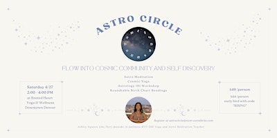 Imagem principal de Astro Circle: Yoga, Astrology 101, Group Birth Chart Readings