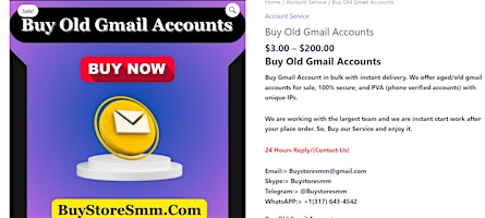 Immagine principale di Buy Old Gmail Accounts - 100% PVA Old & Best Quality 2024 