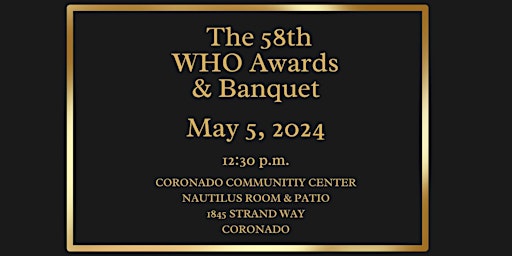Imagem principal do evento 2024 WHO Awards & Banquet