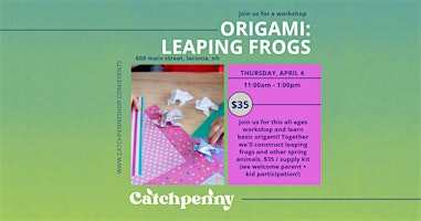 Imagem principal do evento Origami Workshop: Leaping Frogs & Other Screen Creatures