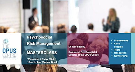 Immagine principale di Psychosocial Risk Management Masterclass 
