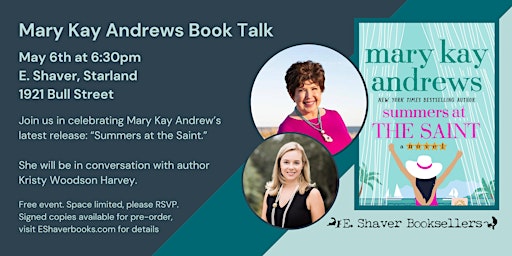 Image principale de Book Talk with Mary Kay Andrews