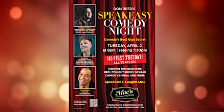 Don Reed's SPEAKEASY COMEDY NIGHT at Mac's : with Xander Beltran & CJ Koepp