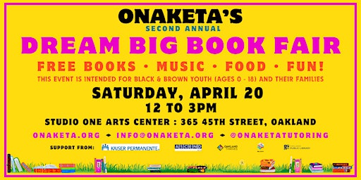 Imagem principal do evento Onaketa's Dream Big Book Fair