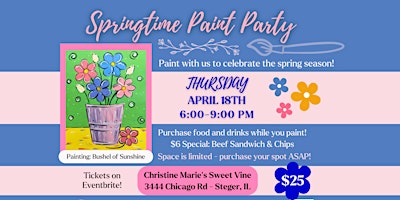 Springtime Paint Party @ Christine Marie's Sweet Vine primary image