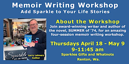 Imagem principal do evento Memoir Writing Workship: Add Sparkle to Your Life Stories