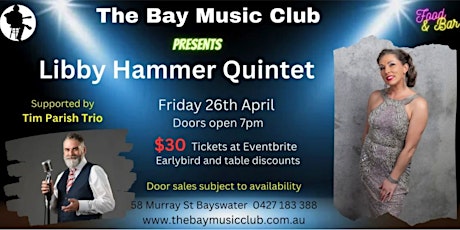 An evening of classic jazz with the Libby Hammer Quintet and Tim Parish