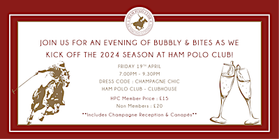 Imagem principal de Ham Polo Club : Bubbly & Bites 2024 Pre-Season Launch Event