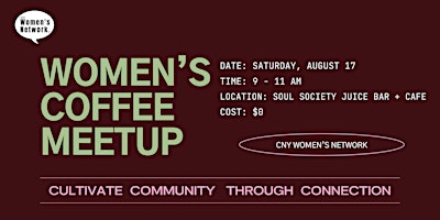Women in Biz Coffee Meetup: August 2024 primary image
