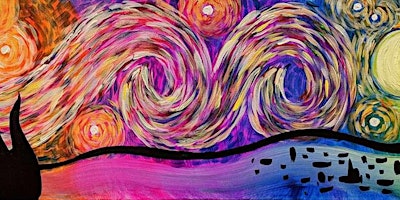 Psychedelic Starry Night 10x30 - Paint and Sip by Classpop!™ primary image