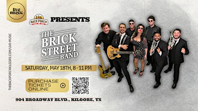 Image principale de The Brick Street Band performs LIVE at The Back Porch!!